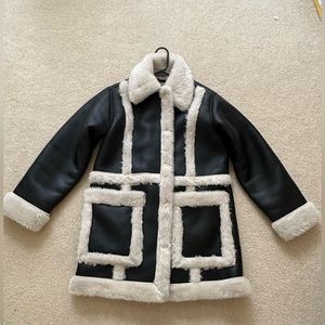 Abercrombie and fitch Sherpa lined black and white jacket size small